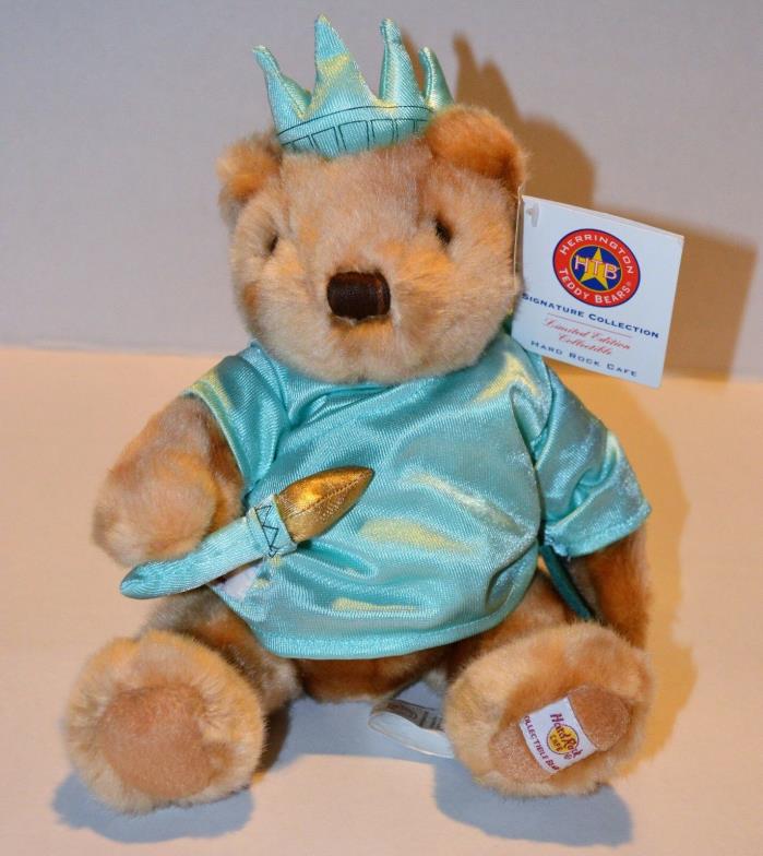 NWT Hard Rock Cafe 2002 NEW YORK STATUE OF LIBERTY Herrington Teddy Bear Toy