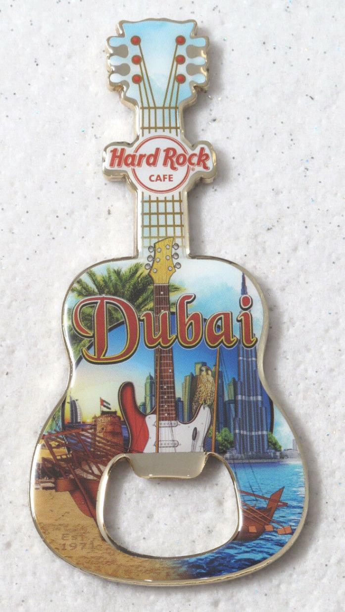 HARD ROCK CAFE ***DUBAI*** CITY GUITAR BOTTLE OPENER MAGNET ~ AWESOME !!!