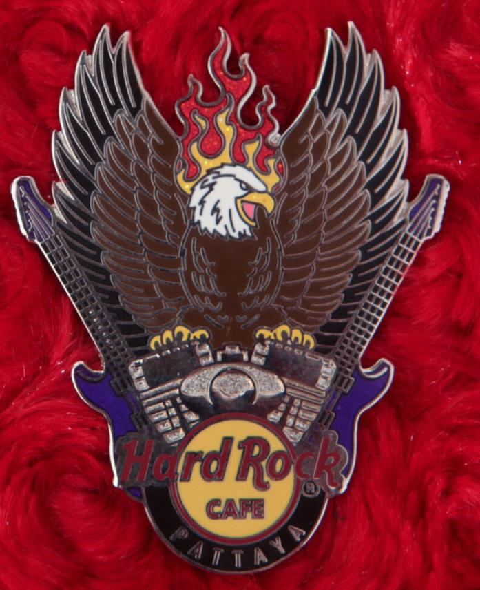 Hard Rock Cafe Pin PATTAYA BIKER SKULL motorcycle SCREAMING EAGLE bald engine le