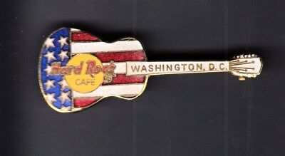 Hard Rock Cafe 2 inch Guitar Pin Washington DC Red White & Blue