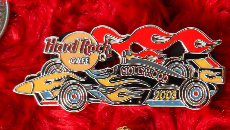 Hard Rock Cafe Pin Hollywood FORMULA 1 Race CAR indy 500 lapel hat flame logo