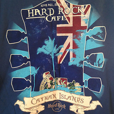 Hard Rock Cafe Cayman Islands Blue Mens Size XL
