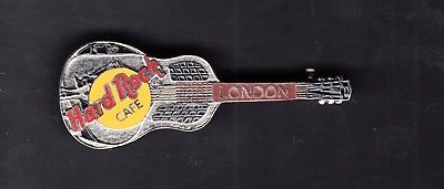 Hard Rock Cafe 2 inch Guitar Pin London silver