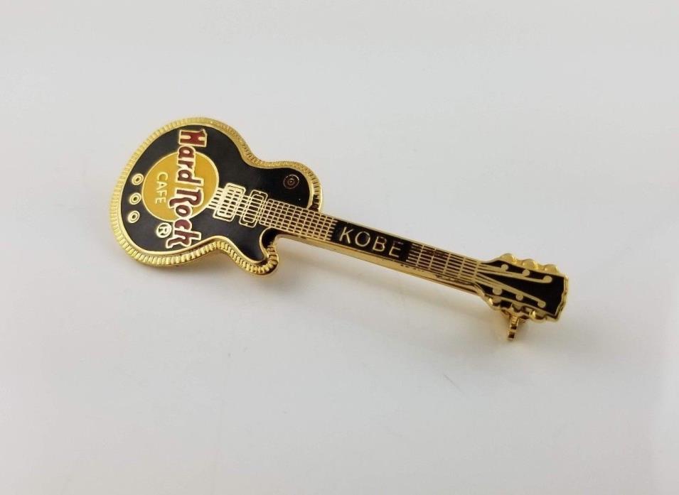 HRC Hard Rock Cafe Kobe Black Guitar Shape Pin