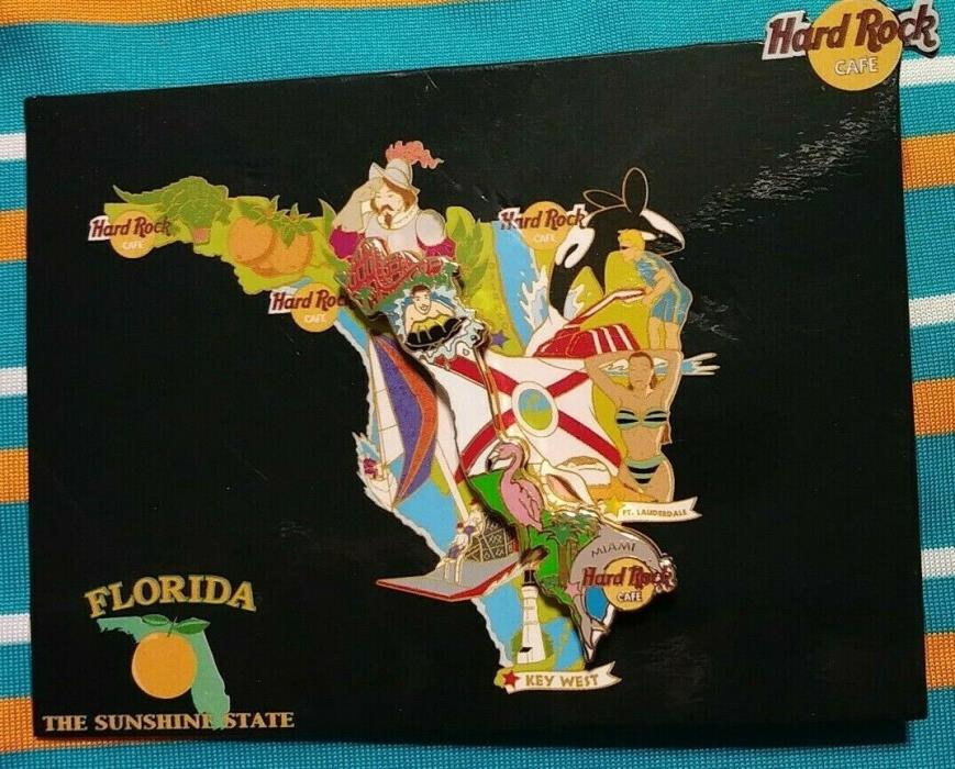 HARD ROCK CAFE HRC FLORIDA THE SUNSHINE STATE SHAPED COLLECTIBLE PIN /LE RARE
