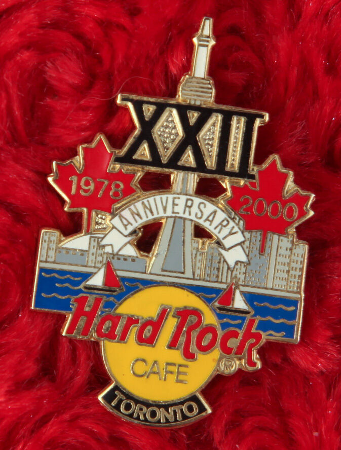 Hard Rock Cafe Pin TORONTO Skyline 22ND ANNIVERSARY sail boat river hat cn tower