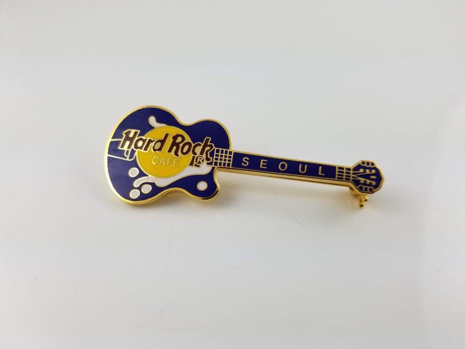 HRC Hard Rock Cafe Seoul Blue Guitar Shape Pin