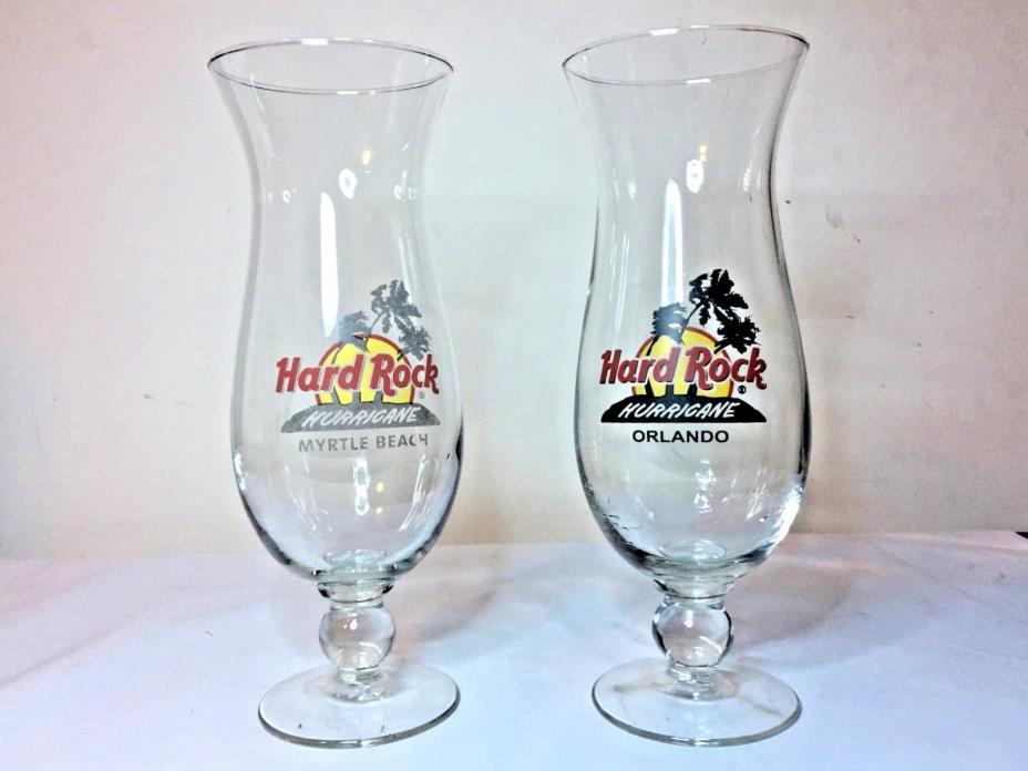 Hard Rock Cafe Hurricane Glasses Orlando and Myrtle Beach