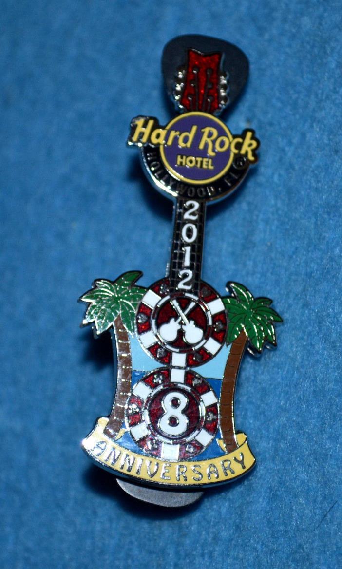 HARD ROCK CAFE 2012 Hollywood 8th Anniversary - Palm Tree Guitar Pin # 68441