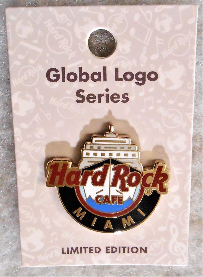 HARD ROCK CAFE MIAMI LIMITED EDITION GLOBAL LOGO SERIES PIN # 100110