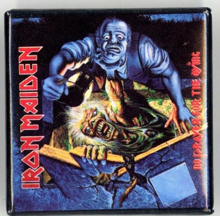 Iron Maiden Original 1990 No Prayer For The Dying Album Button Pin / Eddie Lurks