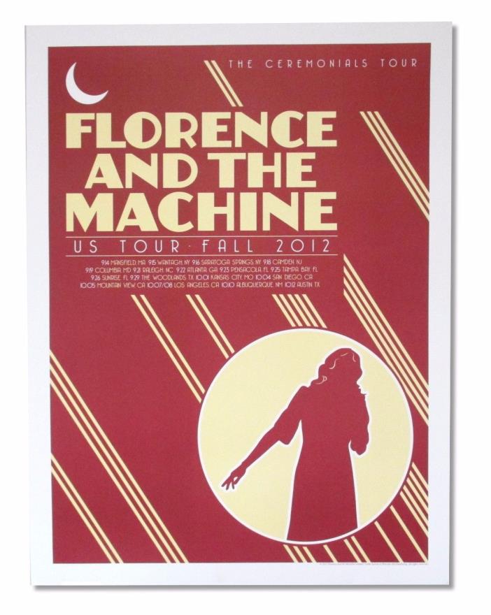Florence and the Machine US Fall 2012 Tour Litho Wall Poster New Official Merch