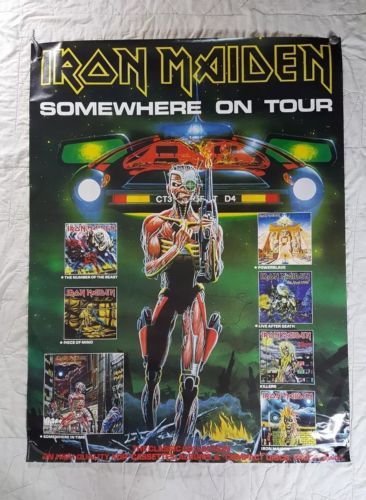 Iron Maiden Somewhere on Tour Poster Original promo  36x48