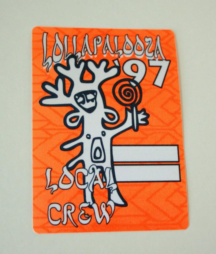 Lollapalooza 1997 Orange Local Crew Back Stage Concert Pass Otto Mint NOS Unused