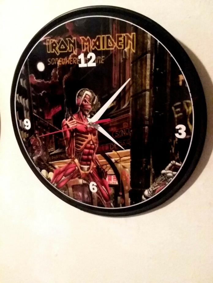 IRON MAIDEN -  SOMEWHERE IN TIME -12 INCH QUARTZ WALL CLOCK  / FREE SHIPPING