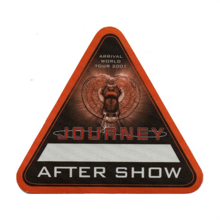 Journey authentic 2001 Arrival Tour satin Backstage Pass after show orange