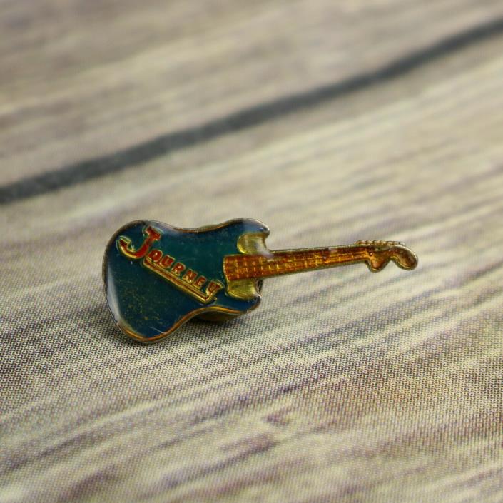 Journey Guitar Hat Lapel Pin Vintage Logo Pinback Music 80s Hair Band Metal Rock