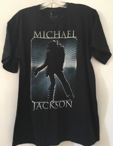 Michael Jackson T-Shirt Black Unisex Large Adult MJ Thriller BAD Dangerous EUC