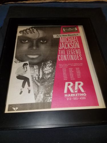 Michael Jackson The Legend Continues Rare Radio Special Promo Poster Ad Framed!