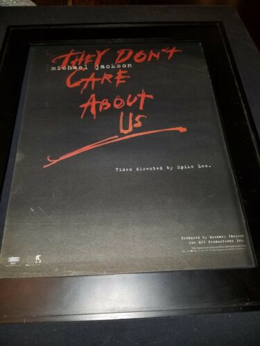 Michael Jackson They Don't Care About Us Rare Radio Promo Poster Ad Framed!