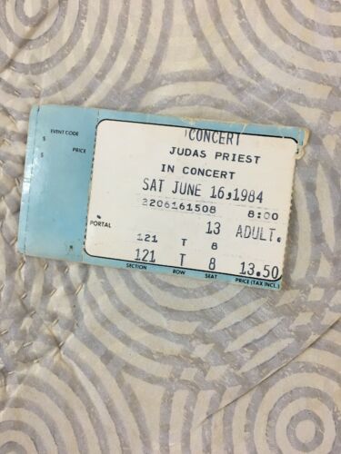 Vintage June 16 1984 JUDAS PRIEST Concert Ticket Stub