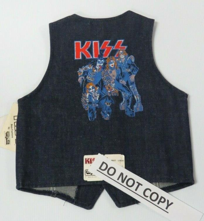 KISS VINTAGE IMAGE DENIM VEST ALL TAGS AUCOIN 1977 JC PENNEY MONTGOMERY WARD
