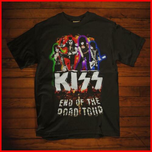 Kiss Band T-Shirt End Of The Road Tour America's Got Talent Tee Black Cotton Tee