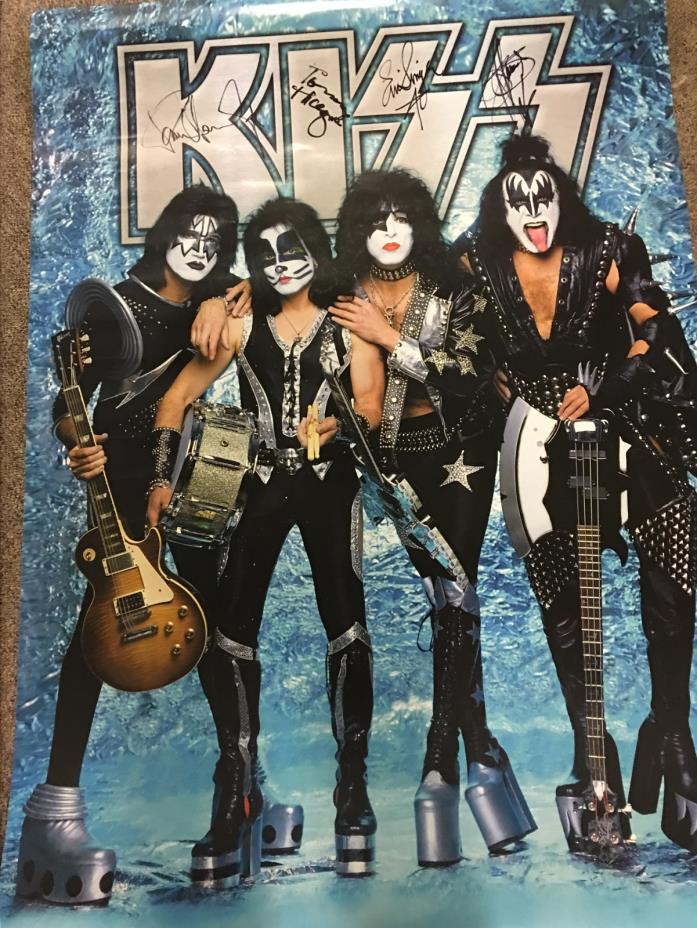 KISS Poster with 4 real signatures, 40