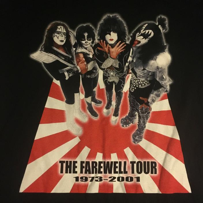 Kiss Rare Vintage Japan Farewell Tour 1973-2001 Shirt XL