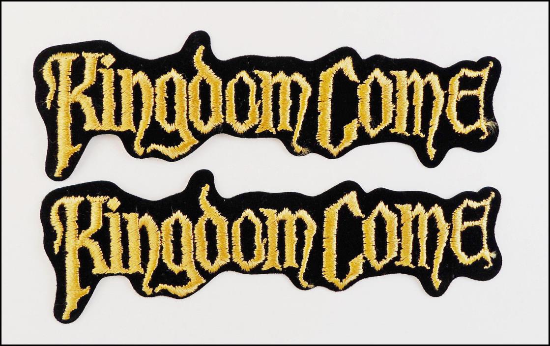 Kingdom Come Lot Of 2 Vintage 80's Iron-On Embroidered Patch Pactches
