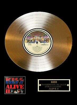 KISS - ALIVE 2 - NOVELTY GOLD RECORD AWARD POSTER LAMINATED 11 BY 17 INCH