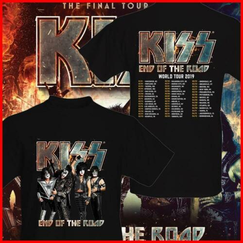 Kiss Band End of The Road Tour 2019 T Shirt Fan Music 2 sides Black Cotton S-6XL