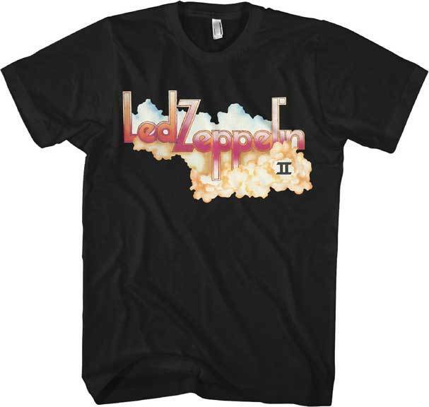 Brand New Men's Led Zeppelin II Classic Rock Printed Black Cotton T- Shirt Large