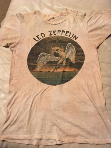LED ZEPPELIN VINTAGE 77 SWAN SONG TYE DYED T SHIRT LARGE