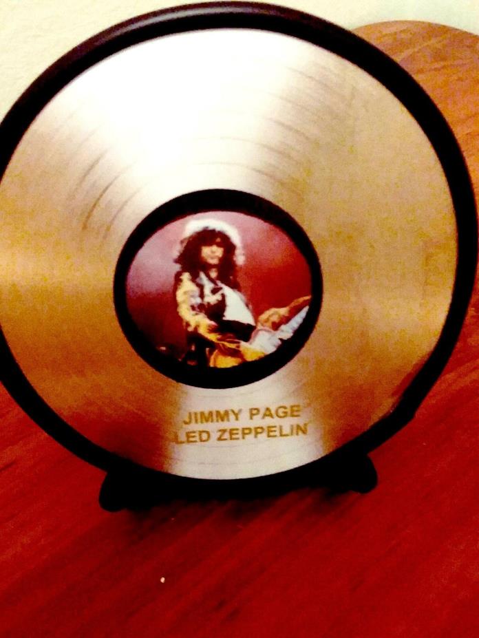 LED ZEPPELIN - JIMMY PAGE - GOLD RECORD AWARD DESIGN /NOVELTY/ STAND/ MANCAVE