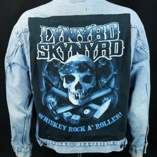 Lynyrd Skynyrd Levi's Denim Jacket Blue Jean Trucker Whiskey RocK a Roller LARGE