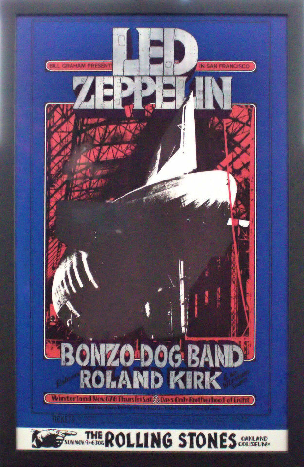 Led Zeppelin Original 1969 Concert Poster Bill Graham Winterland