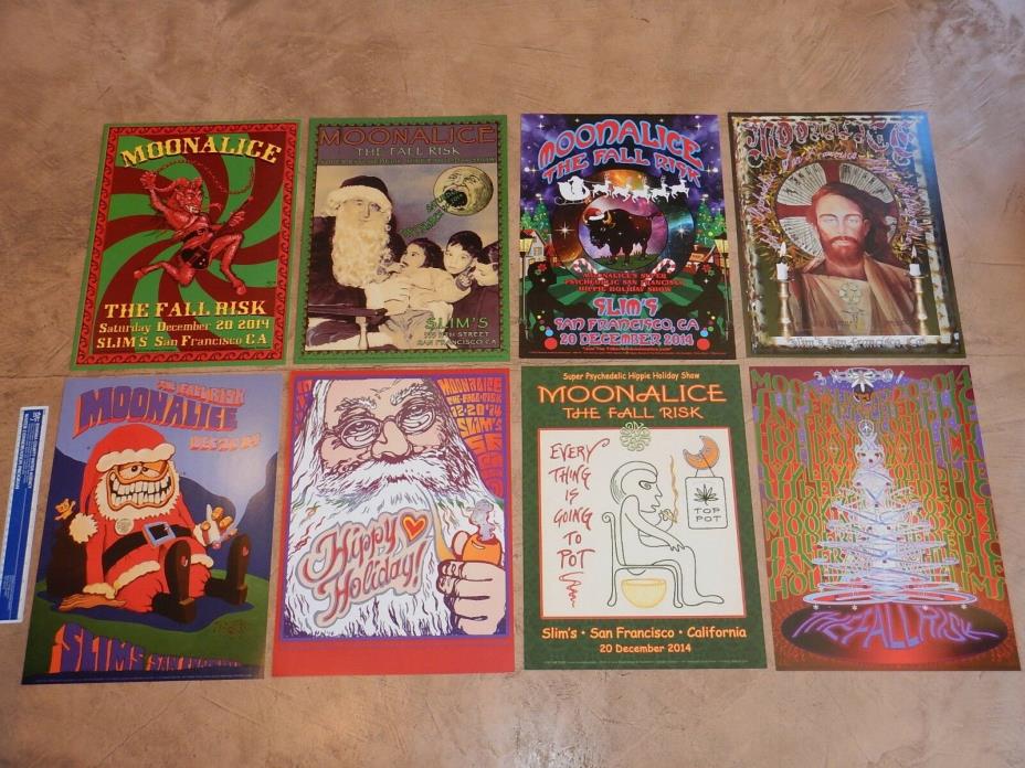 MOONALICE 2014 SLIM'S SAN FRANCISCO - HIPPIE HOLIDAY 16 POSTER SET COMPLETE NOS
