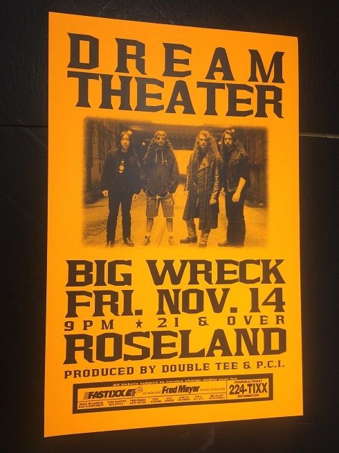 Dream Theater Big Wreck Rare Original Roseland Portland Oregon Concert Poster