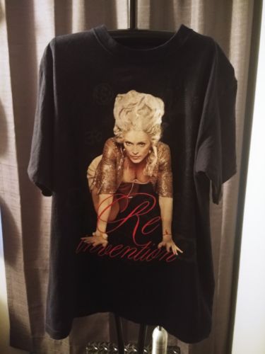 Vtg Madonna Official T-Shirt Re-Invention World Tour 2004 Black M New American