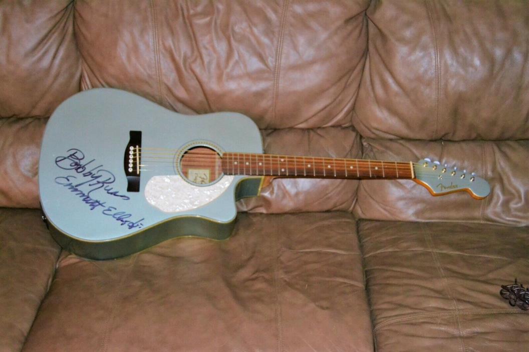 Blues Singer Bobby Russ / Emmett Ellis Jr. Signed Fender Sonoran SCE Guitar