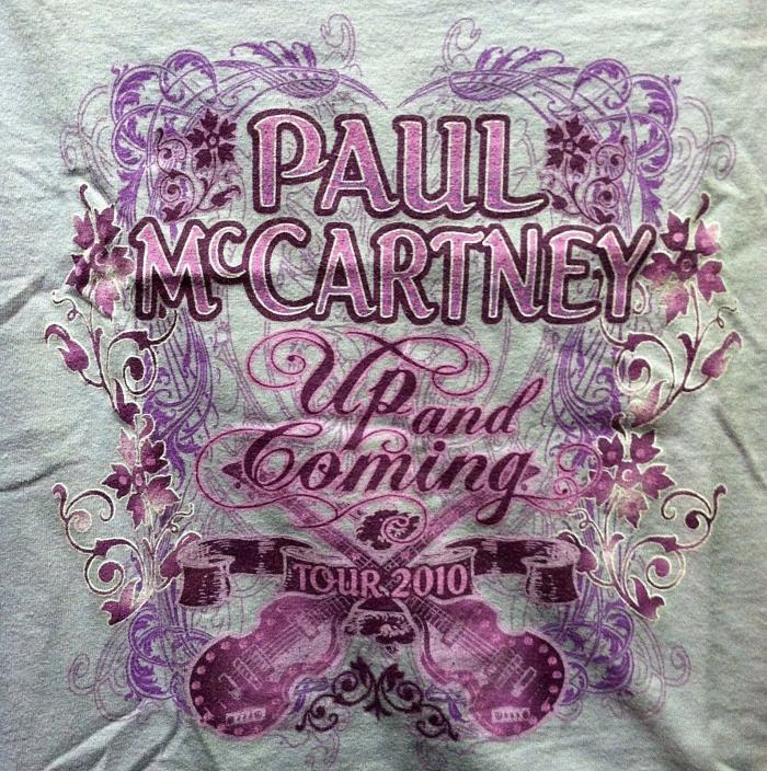 PAUL MCCARTNEY UP AND COMING 2010 TOUR LADIES LARGE PINK/PURPLE SHIRT BEATLES