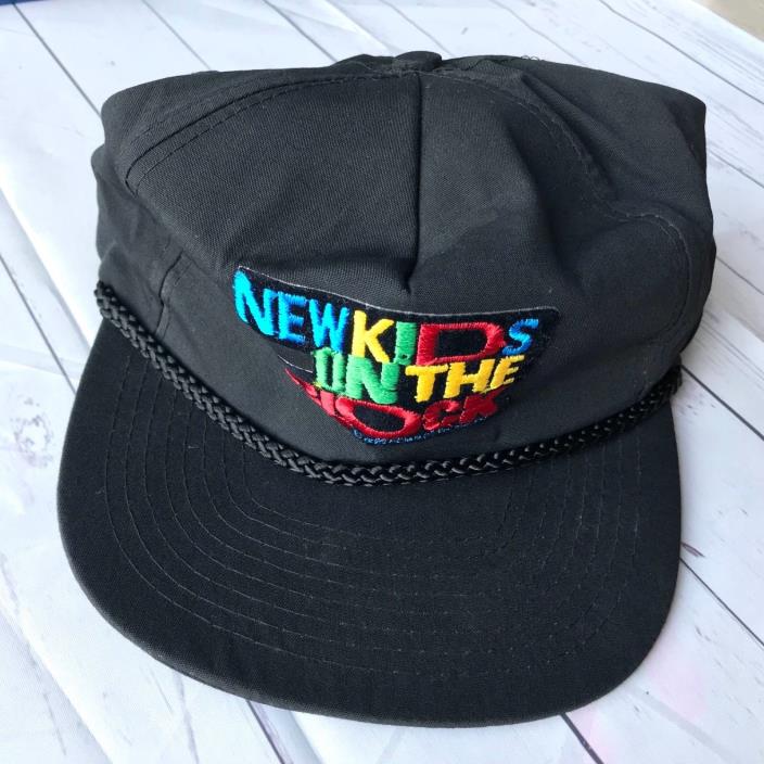 Vintage New Kids on the Block Trucker Hat Snap Back Baseball Black Never Worn