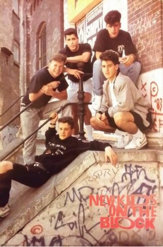 Vintage Sealed NEW KIDS ON THE BLOCK Poster HANGIN' TOUGH 1989 Funky Co.