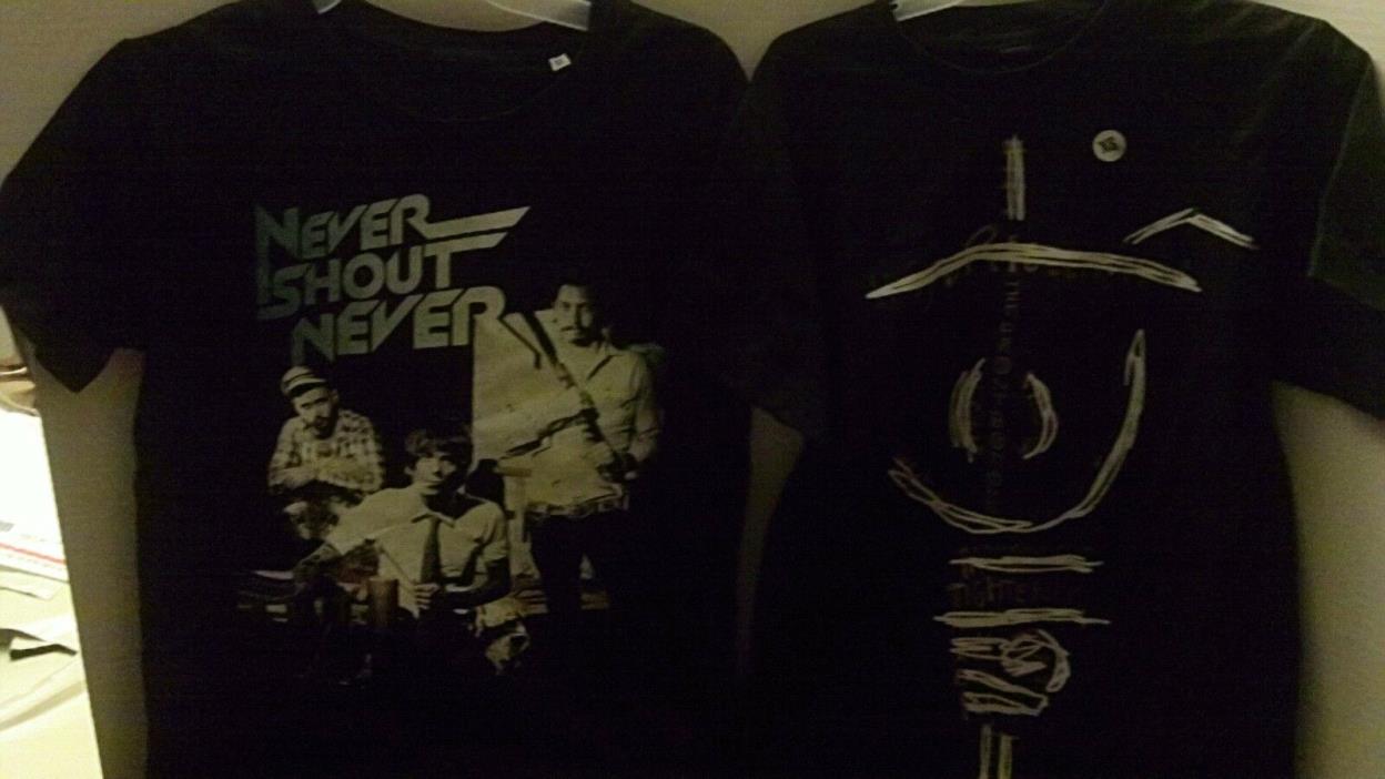 Never Shout Never + Front Bottoms Concert Tour T Shirts XS Extra Small NEW Rock