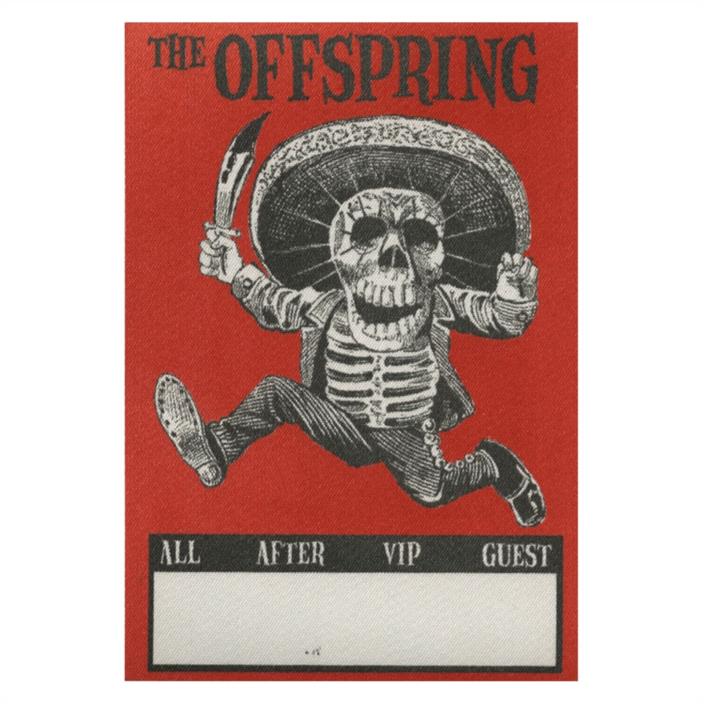 The Offspring authentic concert tour satin Backstage Pass VIP red
