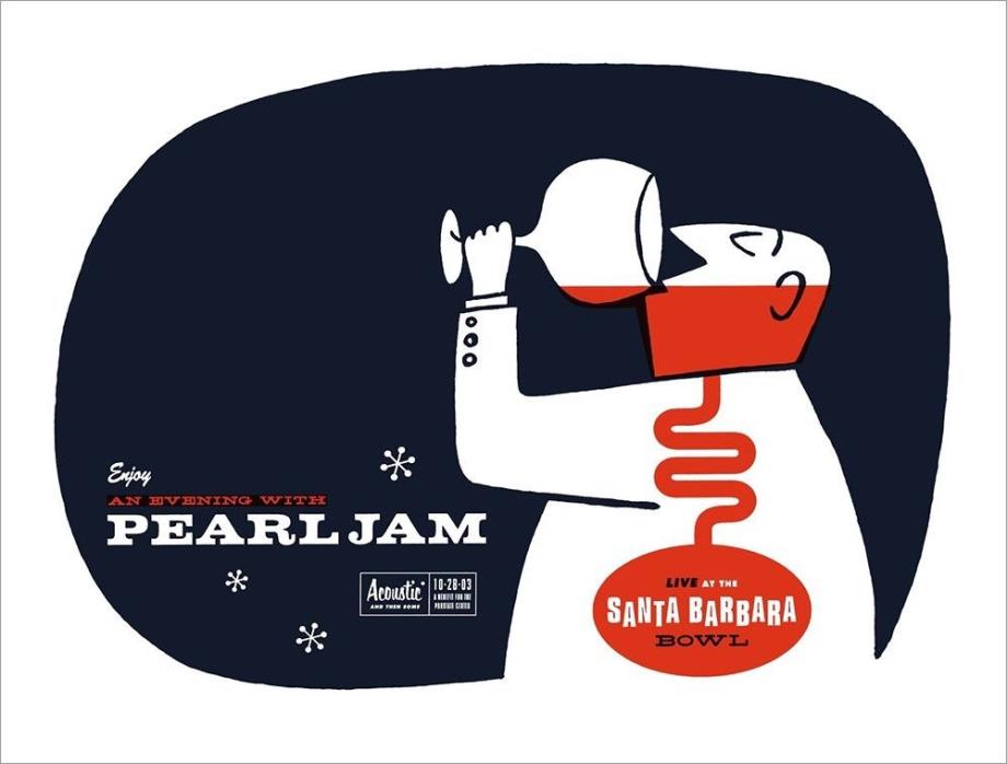 Pearl Jam Ames Bros 2XL Poster XX/100 - 2003 Santa Barbara - Home Show