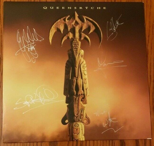 Clear Queensryche Promised Land Autographed Signed LP Record Vinyl By 5