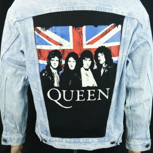 QUEEN Band Levis Jean Denim Jacket Acid Wash Blue Coat Freddie Mercury MEDIUM