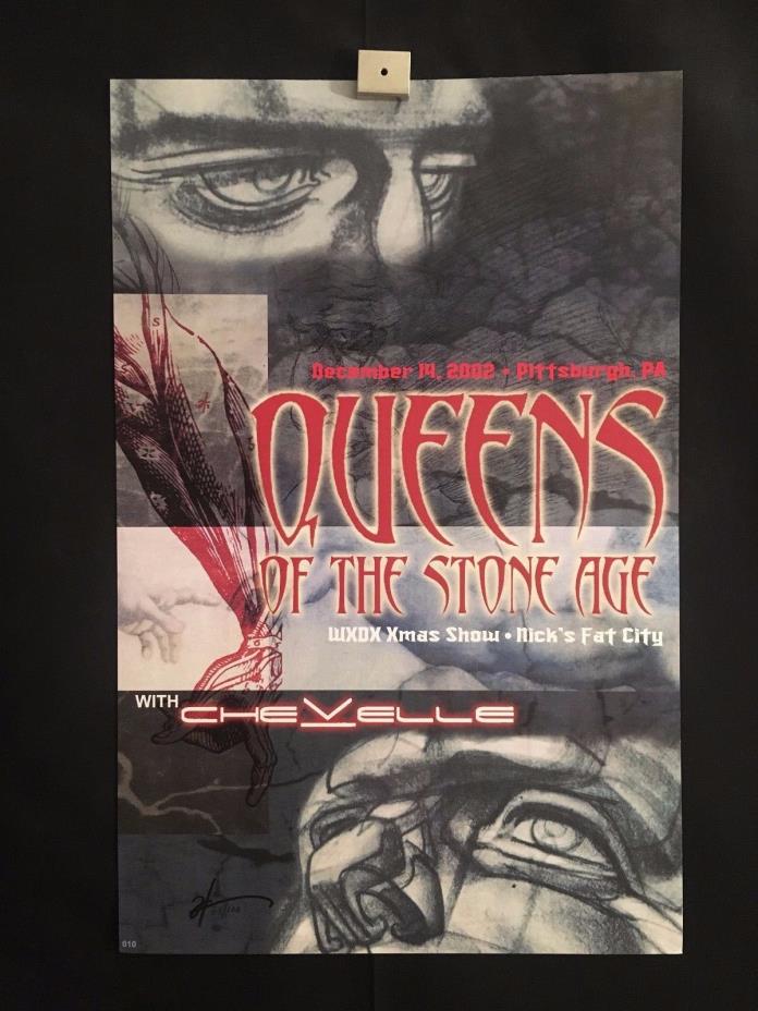 Queens Of The Stone Age, Chevelle Pittsburgh Concert Poster 12/14/02 Signed #'d